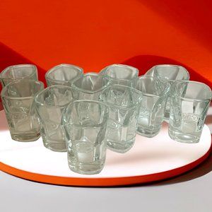 12 Small Clear Glass Shots COLLECTION